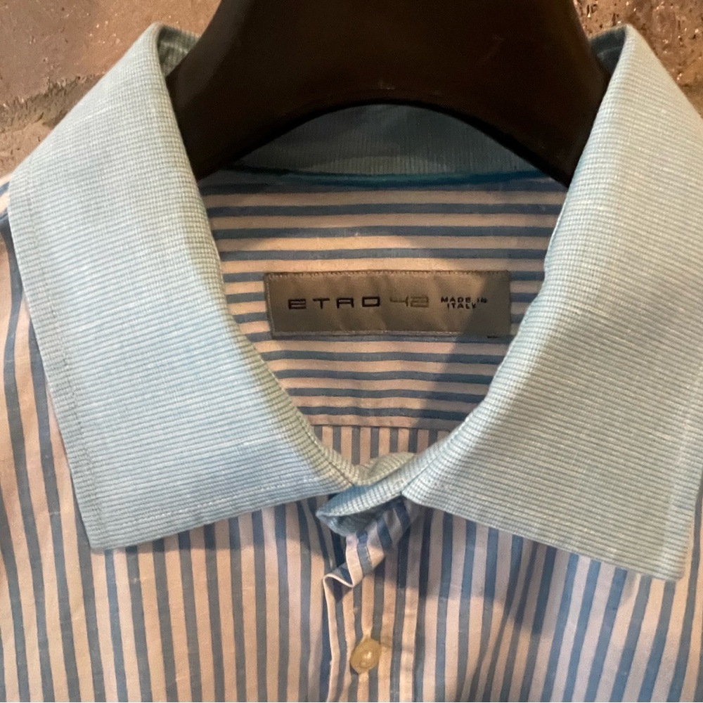 Etro Blue Striped Men's Shirt